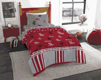NBA Houston Rockets Rotary Twin Bed In a Bag Set