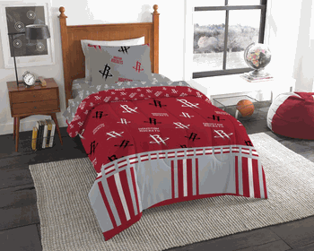 NBA Houston Rockets Rotary Twin Bed In a Bag Set