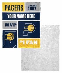 NBA Indiana Pacers Colorblock Personalized Silk Touch Sherpa Throw Blanket 50x60 Inches
