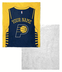 NBA Indiana Pacers Jersey Personalized Silk Touch Sherpa Throw Blanket 50x60 Inches