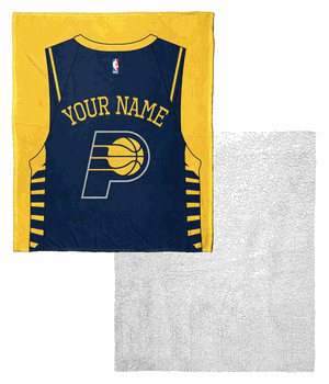 NBA Indiana Pacers Jersey Personalized Silk Touch Sherpa Throw Blanket 50x60 Inches