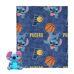 NBA Indiana Pacers Spin Stitch Hugger Pillow & Silk Touch Throw Blanket Set 40x50 Inches
