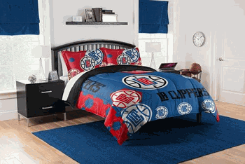 NBA Los Angeles Clippers Hexagon F/Q Comforter Set