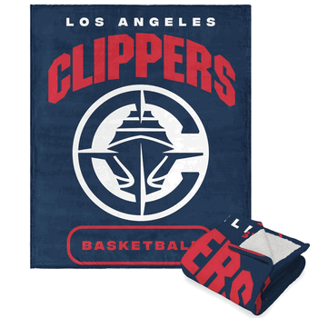 NBA Los Angeles Clippers High Block Silk Touch Sherpa Throw 50 x 60 Inches