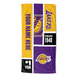 NBA Los Angeles Lakers Colorblock Personalized Beach Towel 30x60 Inches
