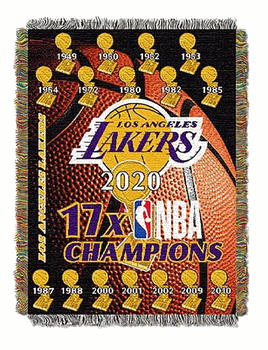 NBA Los Angeles Lakers Commemorative Series Tapestry Throw Blanket 48x60 Inches