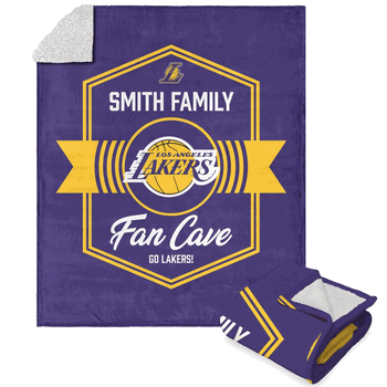 NBA Los Angeles Lakers Dominion Personalized Silk Touch Sherpa Throw Blanket 50X60 Inches