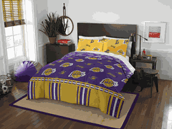 NBA Los Angeles Lakers Rotary Queen Bed In a Bag Set