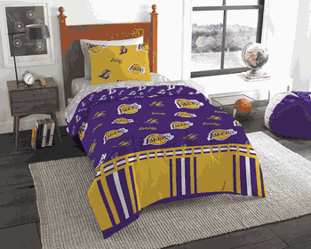 NBA Los Angeles Lakers Rotary Twin Bed In a Bag Set