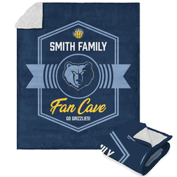 NBA Memphis Grizzlies Dominion Personalized Silk Touch Sherpa Throw Blanket 50X60 Inches