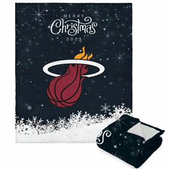 NBA Miami Heat Christmas 2023 Silk Touch Sherpa Throw Blanket 50 x 60 Inches