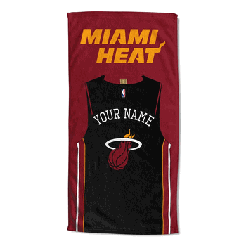 NBA Miami Heat Jersey Personalized Beach Towel 30x60 Inches