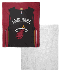 NBA Miami Heat Jersey Personalized Silk Touch Sherpa Throw Blanket 50x60 Inches