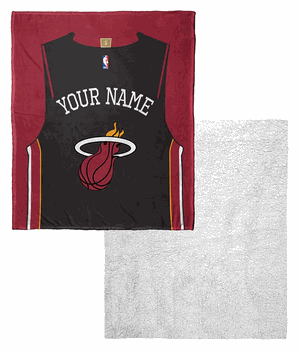 NBA Miami Heat Jersey Personalized Silk Touch Sherpa Throw Blanket 50x60 Inches