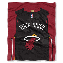 NBA Miami Heat Jersey Personalized Silk Touch Throw Blanket 50x60 Inches