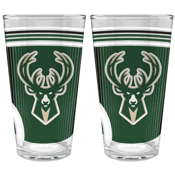 NBA Milwaukee Bucks 2pc Pint Glass Set