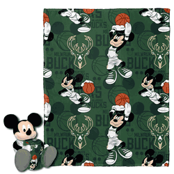 NBA Milwaukee Bucks Basketball Mickey Hugger Pillow & Silk Touch Throw Set