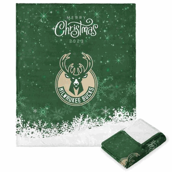 NBA Milwaukee Bucks Christmas 2023 Silk Touch Throw Blanket 50x60 Inches