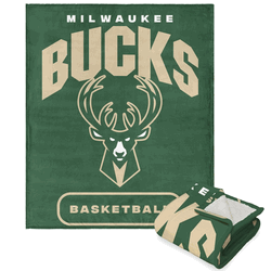NBA Milwaukee Bucks High Block Silk Touch Sherpa Throw 50 x 60 Inches