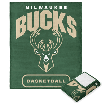 NBA Milwaukee Bucks High Block Silk Touch Throw 50 x 60 Inches