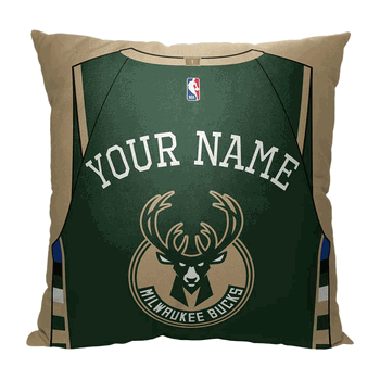 NBA Milwaukee Bucks Jersey Personalized Throw Pillow 18x18 Inches