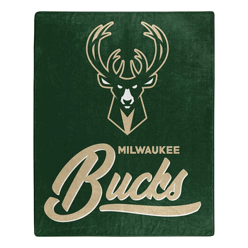 NBA Milwaukee Bucks Signature Raschel Throw Blanket 50x60 Inches