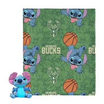 NBA Milwaukee Bucks Spin Stitch Hugger Pillow & Silk Touch Throw Blanket Set 40x50 Inches