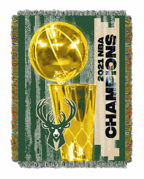 NBA Milwaukee Milwaukee Bucks 2021 NBA Champions Woven Tapestry Throw Blanket