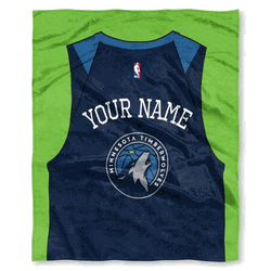 NBA Minnesota Timberwolves Jersey Personalized Silk Touch Throw Blanket 50x60 Inches