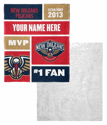 NBA New Orleans Pelicans Colorblock Personalized Silk Touch Sherpa Throw Blanket 50x60 Inches