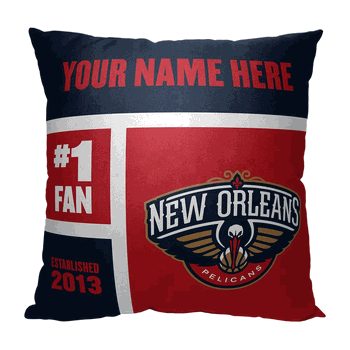 NBA New Orleans Pelicans Colorblock Personalized Throw Pillow 18x18 Inches