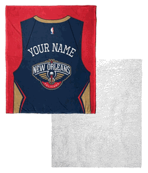 NBA New Orleans Pelicans Jersey Personalized Silk Touch Sherpa Throw Blanket 50x60 Inches