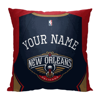 NBA New Orleans Pelicans Jersey Personalized Throw Pillow 18x18 Inches