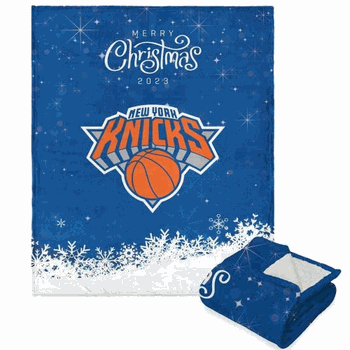 NBA New York Knicks Christmas 2023 Silk Touch Sherpa Throw Blanket 50 x 60 Inches