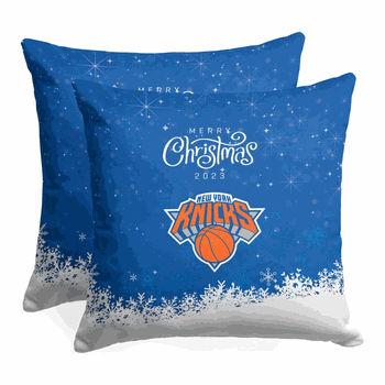NBA New York Knicks Christmas 2023 Throw Pillow 18x18 Inches