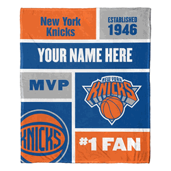NBA New York Knicks Colorblock Personalized Silk Touch Throw Blanket 50x60 Inches