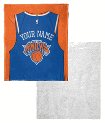 NBA New York Knicks Jersey Personalized Silk Touch Sherpa Throw Blanket 50x60 Inches