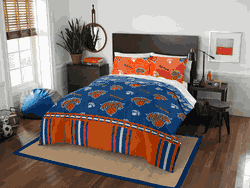 NBA New York Knicks Rotary Queen Bed In a Bag Set