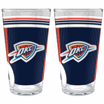 NBA Oklahoma City Thunder 2pc Pint Glass Set