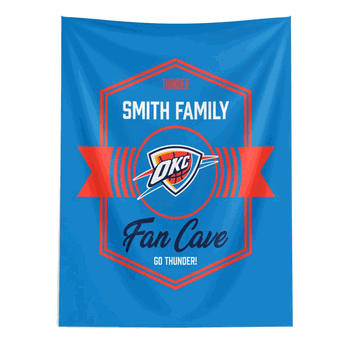 NBA Oklahoma City Thunder Dominion Personalized Wall Hanging 50x60 Inches