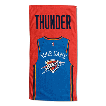 NBA Oklahoma City Thunder Jersey Personalized Beach Towel 30x60 Inches