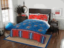 NBA Oklahoma City Thunder Rotary Full Bed In a Bag Set