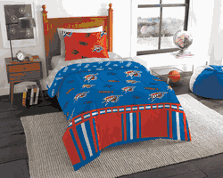 NBA Oklahoma City Thunder Rotary Twin Bed In a Bag Set