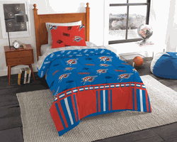 NBA Oklahoma City Thunder Rotary Twin Bed In a Bag Set