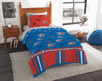 NBA Oklahoma City Thunder Rotary Twin Bed In a Bag Set