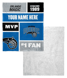 NBA Orlando Magic Colorblock Personalized Silk Touch Sherpa Throw Blanket 50x60 Inches