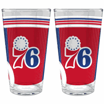 NBA Philadelphia 76ers 2pc Pint Glass Set