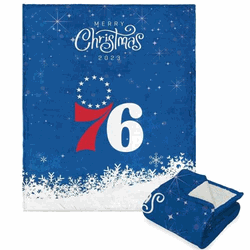 NBA Philadelphia 76ers Christmas 2023 Silk Touch Sherpa Throw Blanket 50 x 60 Inches