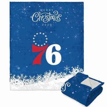 NBA Philadelphia 76ers Christmas 2023 Silk Touch Sherpa Throw Blanket 50 x 60 Inches