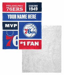 NBA Philadelphia 76ers Colorblock Personalized Silk Touch Sherpa Throw Blanket 50x60 Inches